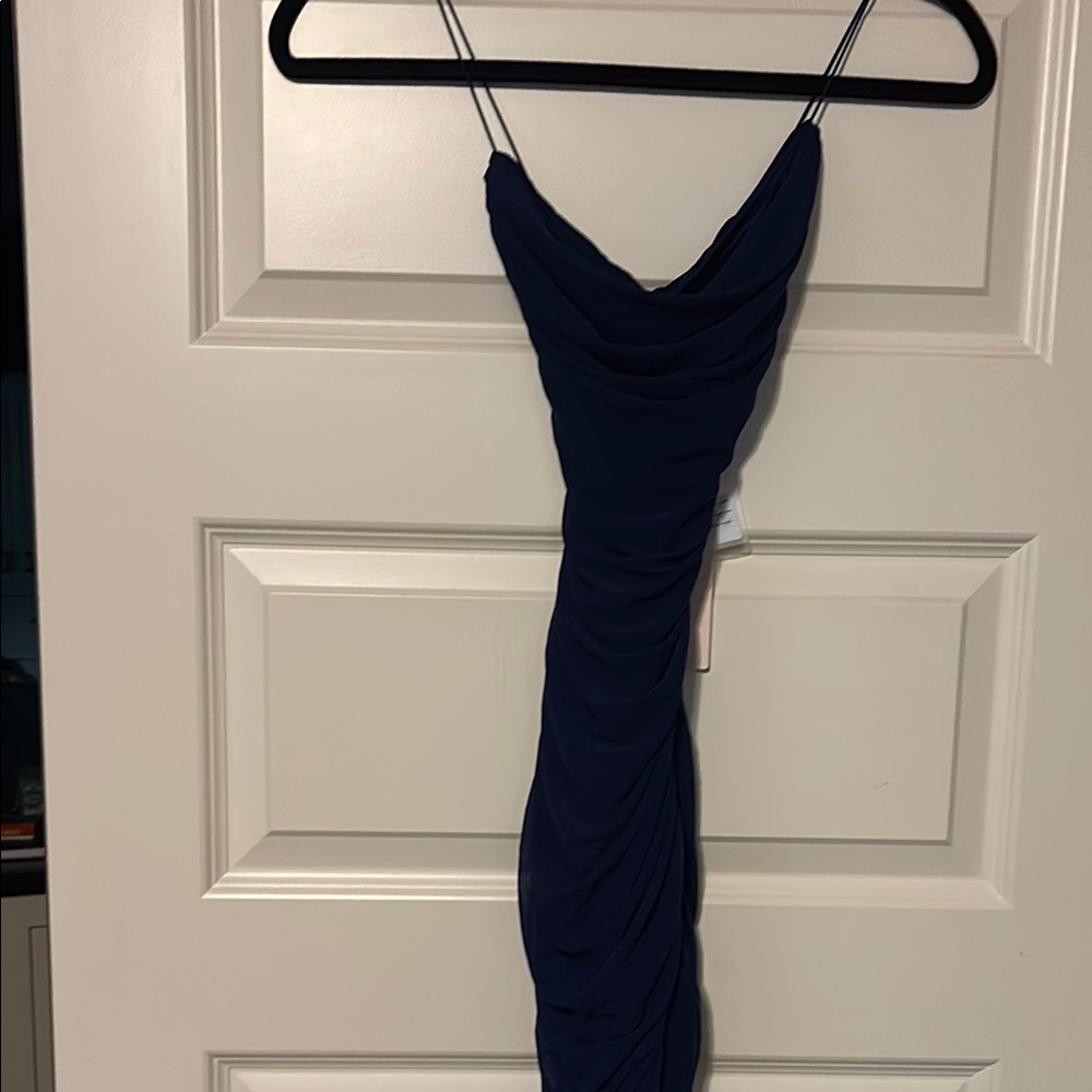 Oh Polly Blue Spaghetti Strap Bodycon Dress